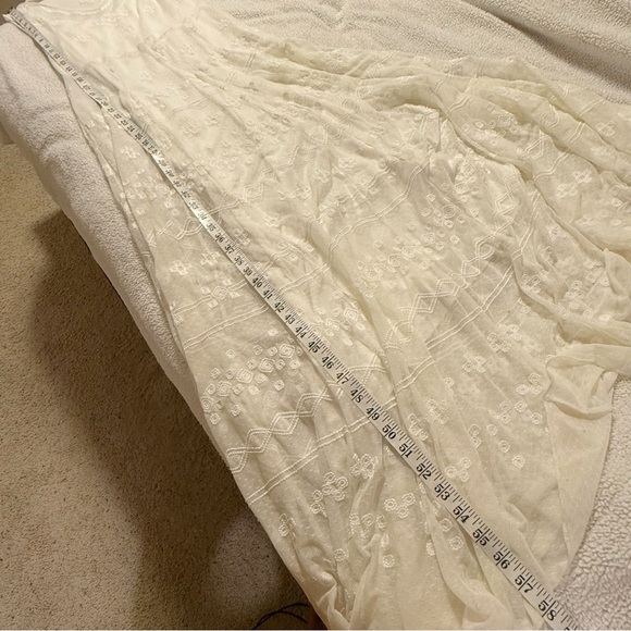 SUNDANCE Ivory White Lace Embroidered Maxi Dress Sleeveless Boho Festival Style - Picture 7 of 9